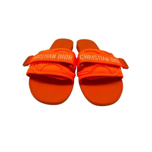 Christian Dior Technical Stretch Fabric Diorevolution Slides Orange Fluo Size 39 - Picture 2 of 6